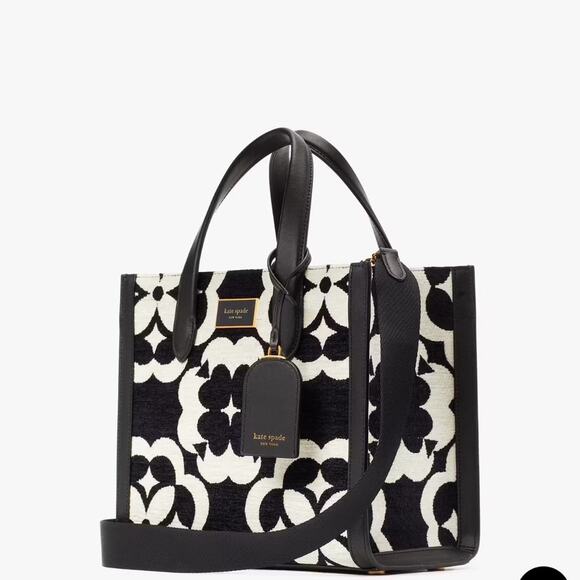 NWT Kate Spade Spade Flower Monogram Manhattan Chenille Small Tote Purse - Picture 2 of 12